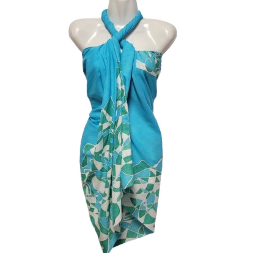 Womens Cotton Beach Wrap Sarong Handpainted Batik Wrapskirt Pareo Beachwear-NEW